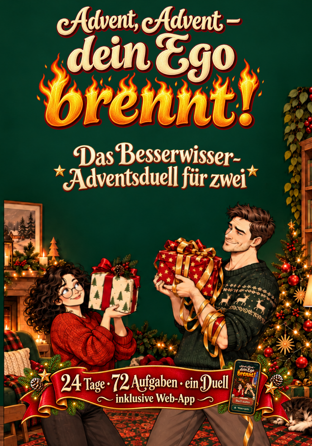 Advent, Advent – dein Ego brennt! Das Besserwisser-Adventsduell für zwei.